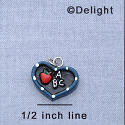 7103 - Slate - Heart Blue  - Resin Charm