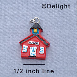 7104 - School House - Resin Charm