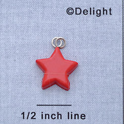7109 - Star - Red  - Resin Charm
