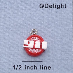 7126 - Emergency - 911 Red  - Resin Charm