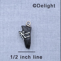 7144 - Shoe - Cleat Black White  - Resin Charm