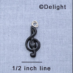 7145 - Clef Note - Black and White  - Resin Charm