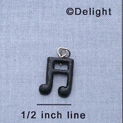 7146 - Musical Notes - Black and White  - Resin Charm