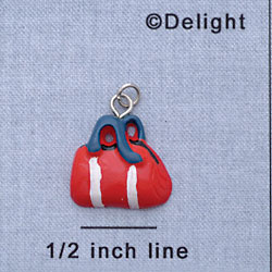 7150 - Gym Bag - Red  - Resin Charm