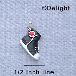 7153 - Hightop Sneaker - Black  - Resin Charm