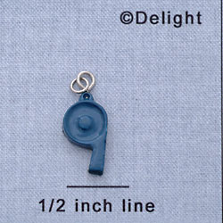 7163 - Whistle - Blue  - Resin Charm