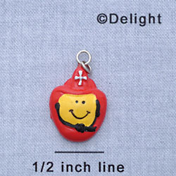 7192 - Smiley Face - Fireman  - Resin Charm