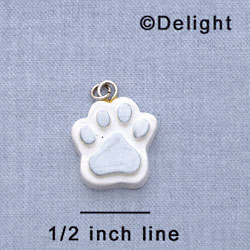 7193 - Paw - Silver  - Resin Charm