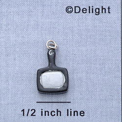 7212 - Hand Mirror - Black  - Resin Charm