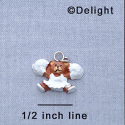 7217 - Cheerleader Bear - White  - Resin Charm