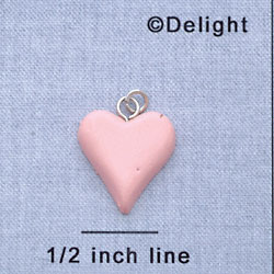 7276 - Heart - Pink  - Resin Charm