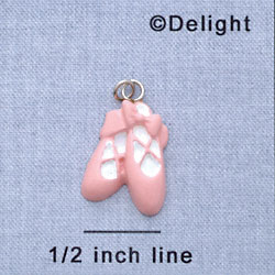 7277 - Ballet Shoes - Pink  - Resin Charm