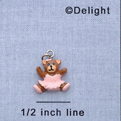 7278 tlf - Ballet Bear - Pink  - Resin Charm