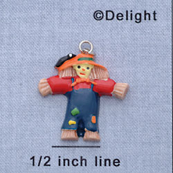 7279 - Scarecrow - Hat Orange  - Resin Charm