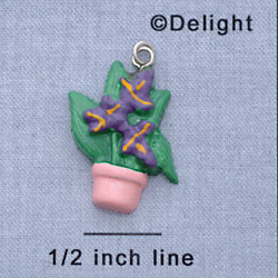 7282 - Iris - Flower Pot Pastel  - Resin Charm