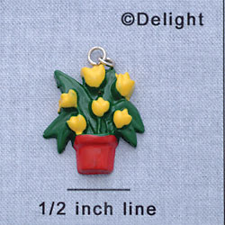 7284 - Flower Pot - Tulip Bright  - Resin Charm
