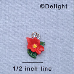 7300 - Flower - Red Bright  - Resin Charm