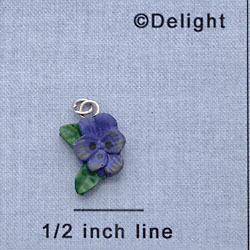 7301 - Flower - Purple Bright  - Resin Charm