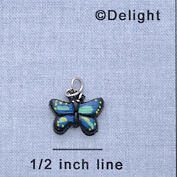 7305 - Butterfly - Monarch Blue  - Resin Charm
