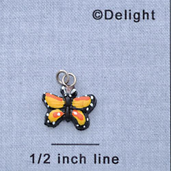 7306 - Butterfly - Monarch Orange  - Resin Charm