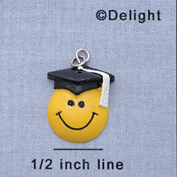 7312 - Smiley Face - Graduate  - Resin Charm