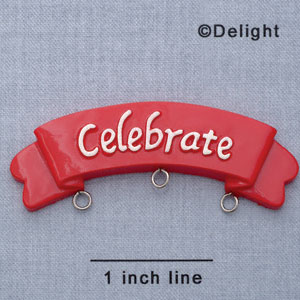 7347 - Banner - Celebrate Red  - Resin Charm Holder