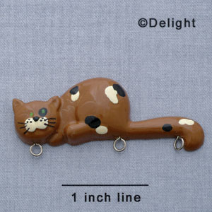 7361 - Cat - Calico Laying  - Resin Charm Holder