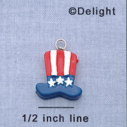 7388 - Uncle Sam Hat - Usa  - Resin Charm