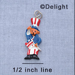 7391 - Uncle Sam Bear - Usa  - Resin Charm