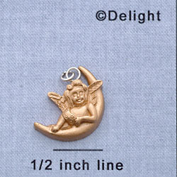 7394 - Angel - Moon Gold  - Resin Charm