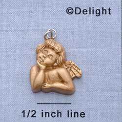 7395 - Angel - Thinking Gold  - Resin Charm