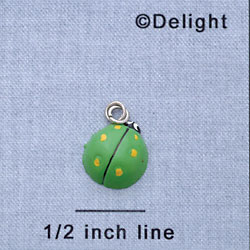 7398 - Ladybug - Green  - Resin Charm