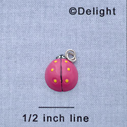 7399 - Ladybug - Pink  - Resin Charm