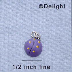 7401 - Ladybug - Purple  - Resin Charm