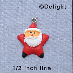 7408 - Santa Star - Face  - Resin Charm