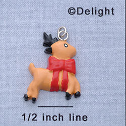 7412* - Reindeer - Brown Red Resin Charm