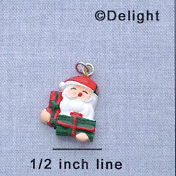 7413 tlf - Santa - Present  - Resin Charm