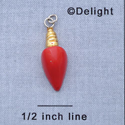 7417 - Light - Gold Red  - Resin Charm