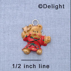 7425 - Angel Bear - Red  - Resin Charm