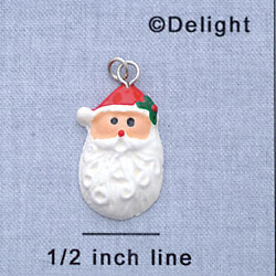 7427* - Santa Face - Holly Resin Charm (Left or Right)