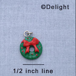 7430 - Wreath - Red  - Resin Charm
