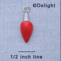 7432 - Light - Silver Red  - Resin Charm