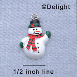 7433* - Snowman - Waving Resin Charm