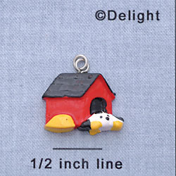 7454 - Doghouse - Dog  - Resin Charm