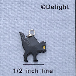 7470* - Cat - Black Resin Charm (Left or Right)