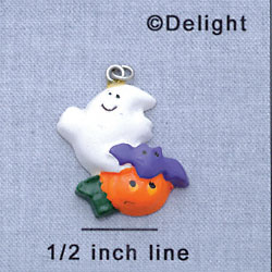 7477* - Ghost - Bat Pumpkin Resin Charm (Left or Right)