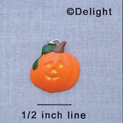 7478 tlf - Pumpkin - Jack O'Lantern  - Resin Charm