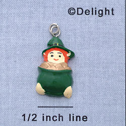 7490 - Leprechaun - Pot Gold  - Resin Charm