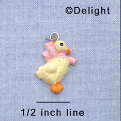 7500 - Duck - Pink Bow  - Resin Charm