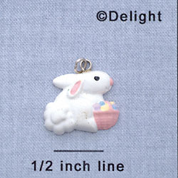 7506 - Bunny - Basket  - Resin Charm